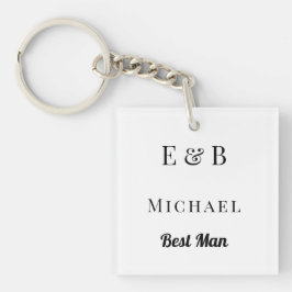 Monogram Bröllop Best Man Gift Personlig Black