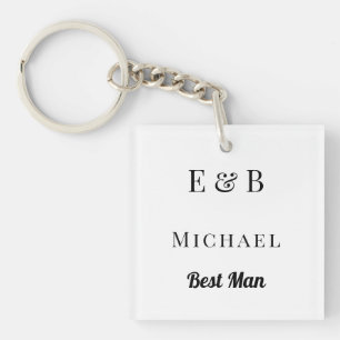 Monogram Bröllop Best Man Gift Personlig Black