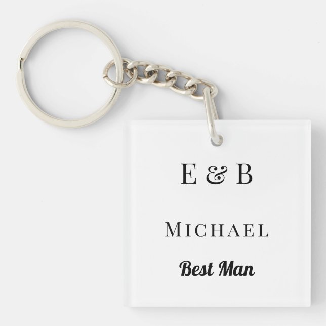 Monogram Bröllop Best Man Gift Personlig Black (Framsidan)