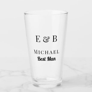 Monogram Bröllop Best Man Gift Personlig Black Glaskopp