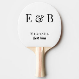 Monogram Bröllop Best Man Gift Personlig Black Pingisracket