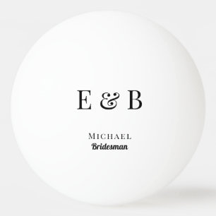Monogram Bröllop Bridesma Gift Personlig Black Pingisboll