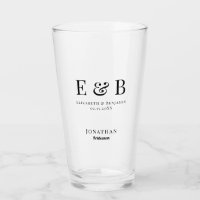 Monogram Bröllop Bridesman Personlig Black