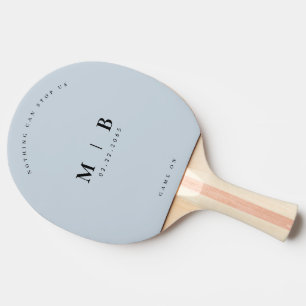 Monogram Bröllop-datum Inget kan stoppa oss i blåt Pingisracket