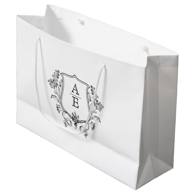 Monogram Bröllop Gift Bags för VIP Bröllop Guests (Framsidan Vinklad)