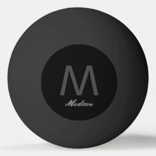 Monogram Bröllop Gift Favor Elegant Grått Black Pingisboll