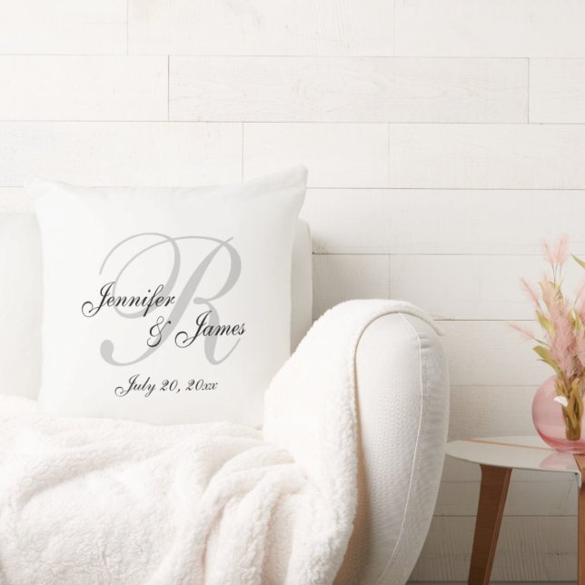 Monogram Bröllop Keepsaki Pillow Kudde (Skapare uppladdad)