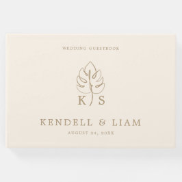 Monogram Bröllop Logotyp Monstera Gästböcker