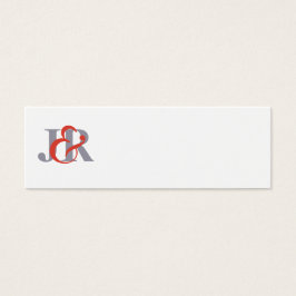 Monogram Bröllop-monteringskort för elegant Litet Visitkort