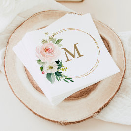 Monogram Bröllop Napkin Cocktail Napkin Pappersservett
