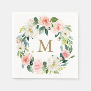 Monogram Bröllop Napkin Cocktail Napkin Pappersservett