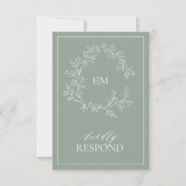 Monogram-Bröllop OSA för Sage Grönt Leafy Vapenskö