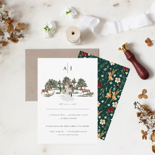 Monogram   Bröllop OSA för vattenfärg Equestrien Meddelande