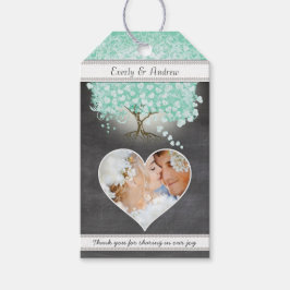 Monogram Bröllop Photo Mint eller valfri Anpassnin Presentetikett