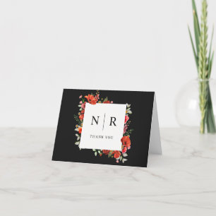 Monogram Bröllop Poppy Bröllop Tack Kort