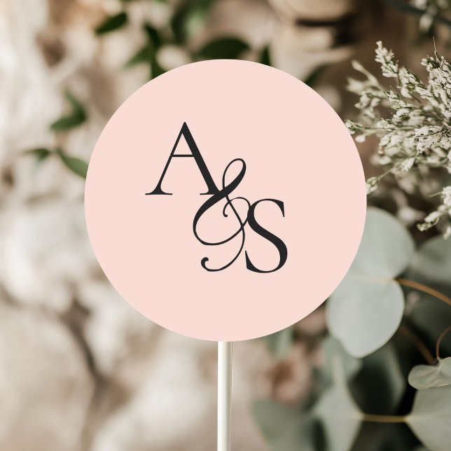 Monogram, Bröllop Runt Klistermärke (Personalized, Elegant, Classic, Monogram, Wedding Sticker.)