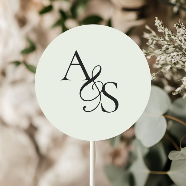 Monogram, Bröllop Runt Klistermärke (Personalized, Elegant, Classic, Monogram, Wedding Sticker.)