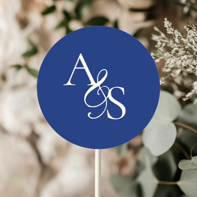 Monogram, Bröllop Runt Klistermärke (Personalized, Elegant, Classic, Monogram, Wedding Sticker.)