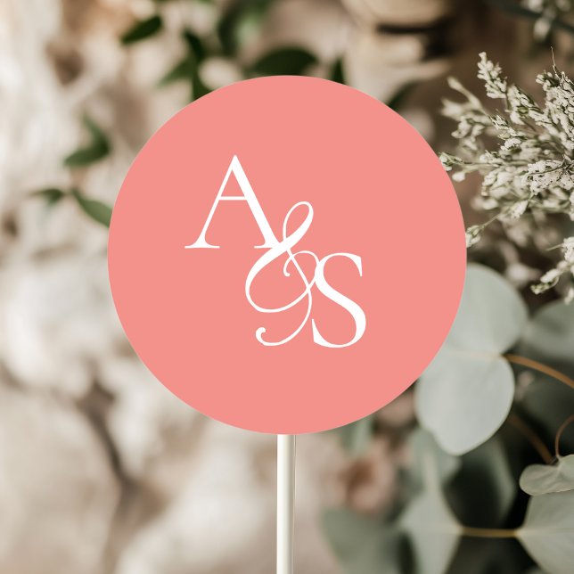 Monogram, Bröllop Runt Klistermärke (Personalized, Elegant, Classic, Monogram, Wedding Sticker.)