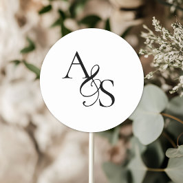 Monogram, Bröllop Runt Klistermärke