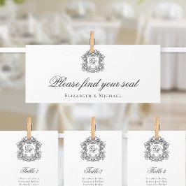Monogram Bröllop sätesdiagramhuvud för Vapensköld Inbjudningar