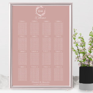 Monogram Bröllop-skylt över sätesdiagram Poster