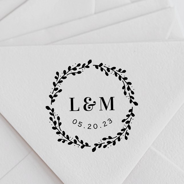 Monogram Bröllop spara datum Självfärgande Stämpel (Skapare uppladdad)