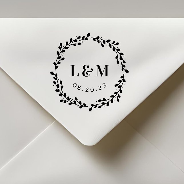 Monogram Bröllop spara datum Självfärgande Stämpel (Skapare uppladdad)