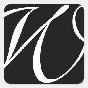 Monogram bröllop Stickers Fyrkantigt Klistermärke