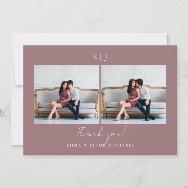 Monogram Bröllop Tack Photo Ro (Framsida)