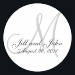 Monogram Bröllop - ursprunglig brigadförsegling Runt Klistermärke<br><div class="desc">Monogram Bröllop - ursprunglig brigadförsegling</div>