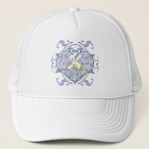 Monogram Bröllop Vow Heart Keps