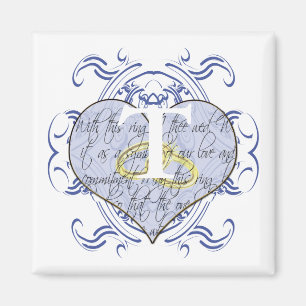 Monogram Bröllop Vow Heart Magnet