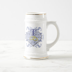 Monogram Bröllop Vow Heart Sejdel