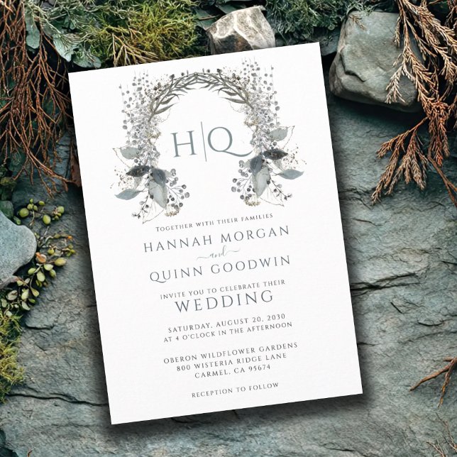 Monogram Bröllop Wandan Bröllop Inbjudningar (Skapare uppladdad)