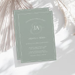Monogram-bröllopsinbjudan till enkel Grönt Julkort<br><div class="desc">Monogram-bröllopsinbjudan till Grönten är enkel. Imponera på era gäster i bröllop med trendiget på bröllopsinbjudan i grönt med ett vackert vitt skript, med briden och brudgummens initialer på en grönts bakgrund. Den här inbjudan har en fantastisk utformning av grönten, med moderna och minimala vibes, perfekt för ditt enkla, trendig och...</div>