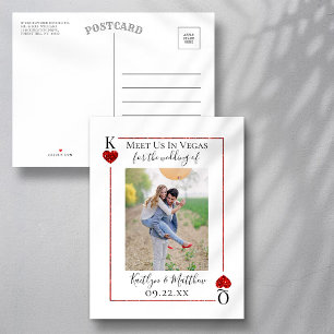 Monogram Bröllopskort Save The Date Foto Meddelande Vykort