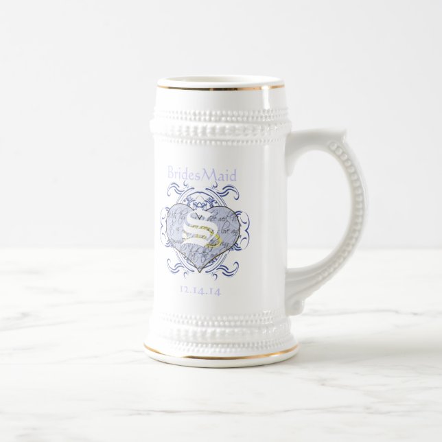 Monogram bröllopslöfte hjärta sejdel (Höger)