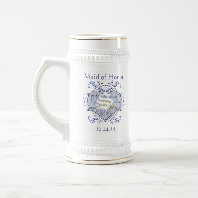Monogram bröllopslöfte hjärta sejdel (Vänster)