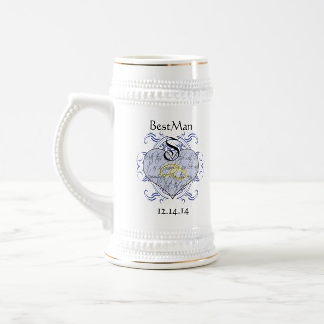 Monogram bröllopslöfte hjärta sejdel (Vänster)