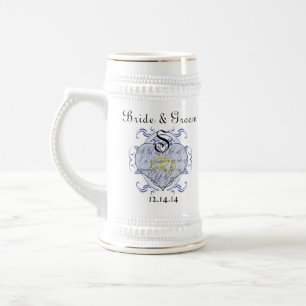 Monogram bröllopslöfte hjärta sejdel