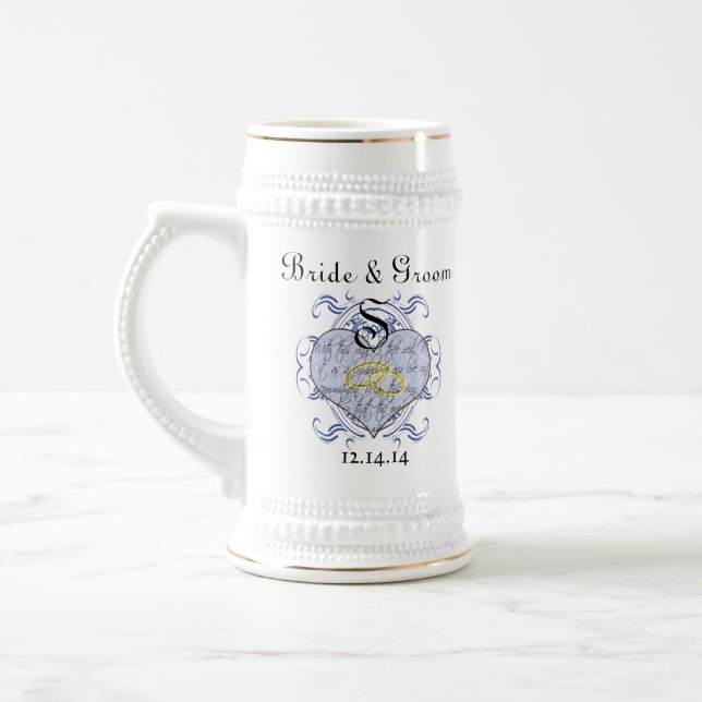 Monogram bröllopslöfte hjärta sejdel (Vänster)