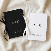 Monogram bröllopslöftesbokuppsättning Hans Personl