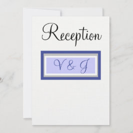Monogram bröllopsmottagning Periwinkle Vit Inbjudningar