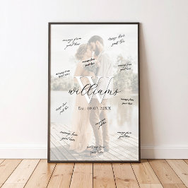 Monogram bröllopssignatur Gästbok Poster