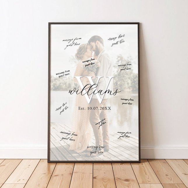 Monogram bröllopssignatur Gästbok Poster (Skapare uppladdad)