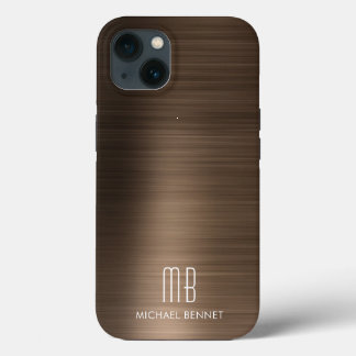 Monogram Brons Brunt Borstat Metall