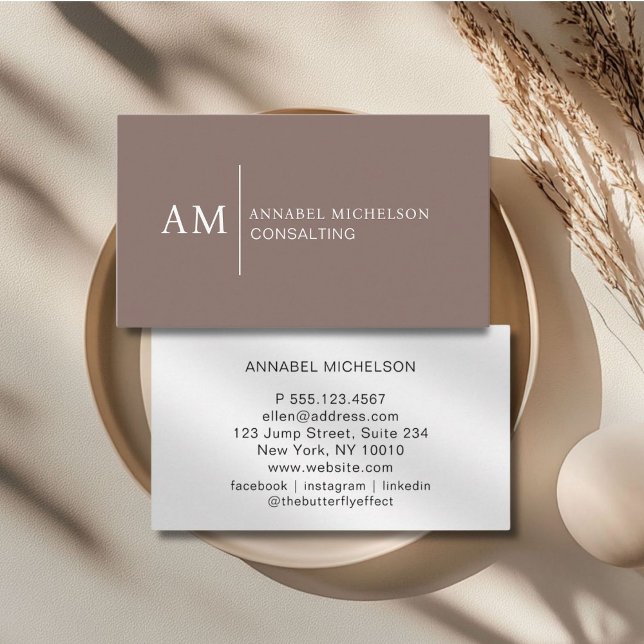 Monogram Brown-Affärskort Visitkort (Monogram Brown Business Card)