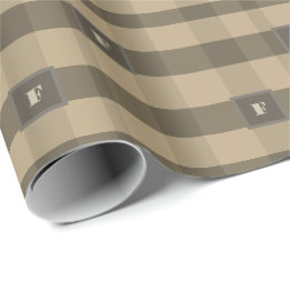 Monogram Brown Beige Tan, genomskinlig Presentpapper