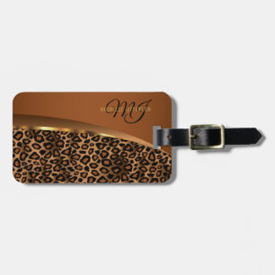 Monogram Brown, Black och Guld Leopard Bagagebricka